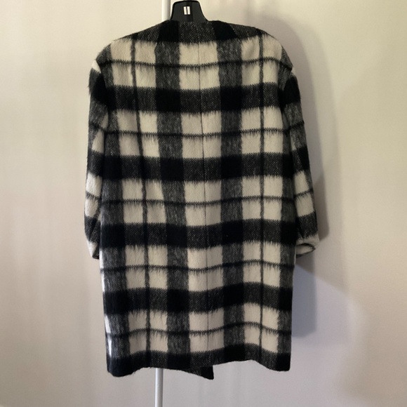 French Connection Oversize Plaid Wool Coat - Size 4 - Picture 6 of 10